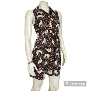 Hide Seek Sloth Sleeveless Mini Dress Size S/M